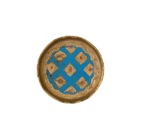 Vintage Florentine Coaster - Blue & Pink