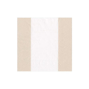 Bandol Stripe Paper Cocktail Napkins in Natural
