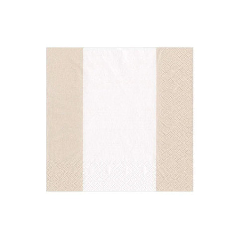 Bandol Stripe Paper Cocktail Napkins in Natural