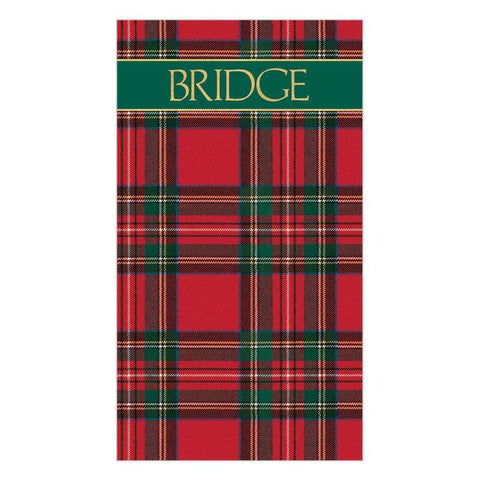 Plaid Bridge Score Pad By Caspari