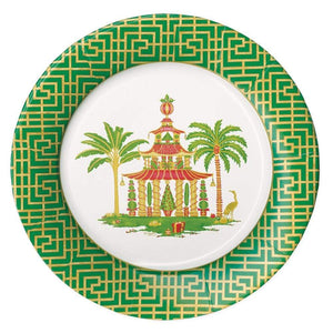 Pagodas Paper Dinner Plates - 8 Per Package