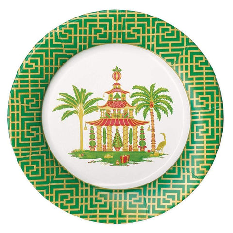 Pagodas Paper Dinner Plates - 8 Per Package