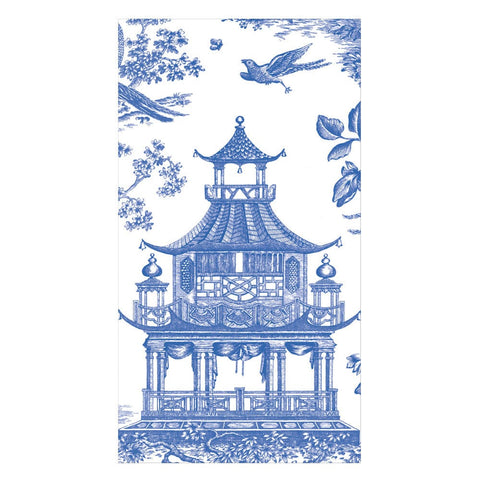 Dinner/Guest Napkins - Chinoiserie Toile Pagoda Blue