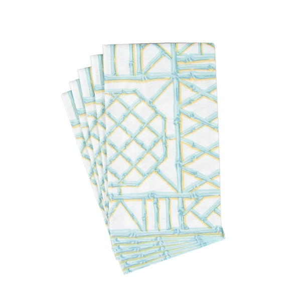 Dinner/Guest Paper Linen Napkins - Bamboo Screen Robin's Egg