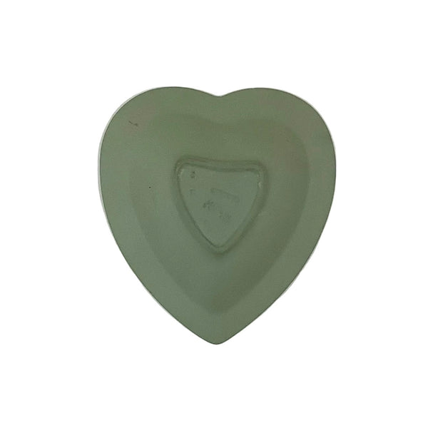 Vintage Wedgewood Sage Green Jasperware Heart Shaped Trinket Dish I
