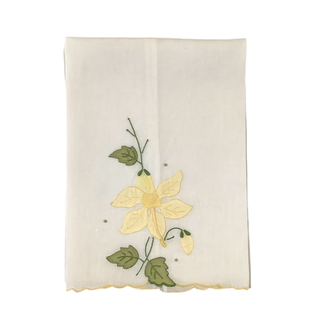Vintage Yellow Floral Guest Towel