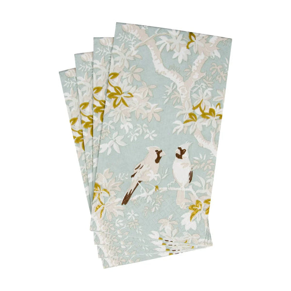 Dinner/Guest Napkins - Scenic Songbirds Celadon