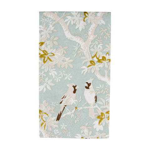 Dinner/Guest Napkins - Scenic Songbirds Celadon