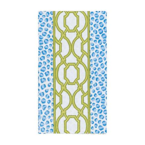 Knots And Spots Blue & Green Guest Towel / Dinner Napkins