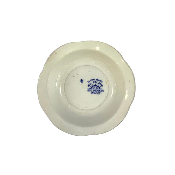 Vintage Blue & Cream Rimmed Small Bowl