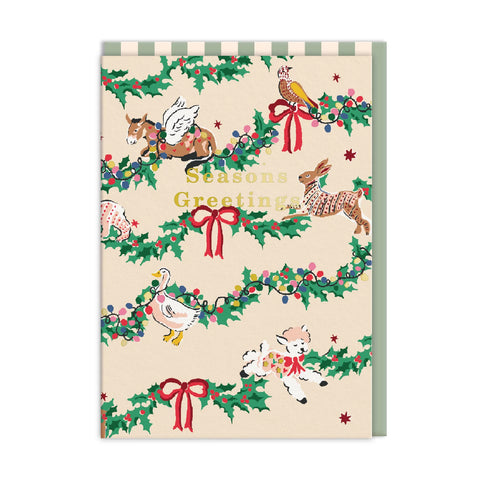 Seasons Greetings Festive Animals Christmas Card