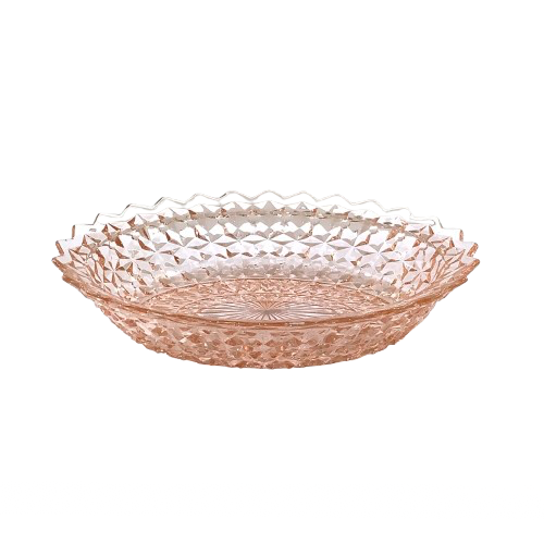 Vintage Pink Pressed Glass Oval Dish