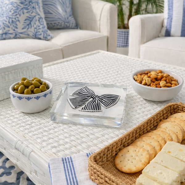 Acrylic Napkin Weight, Black Bow