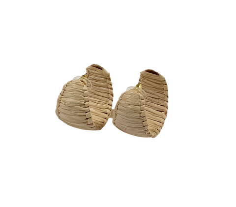Raffia Earrings - Natural