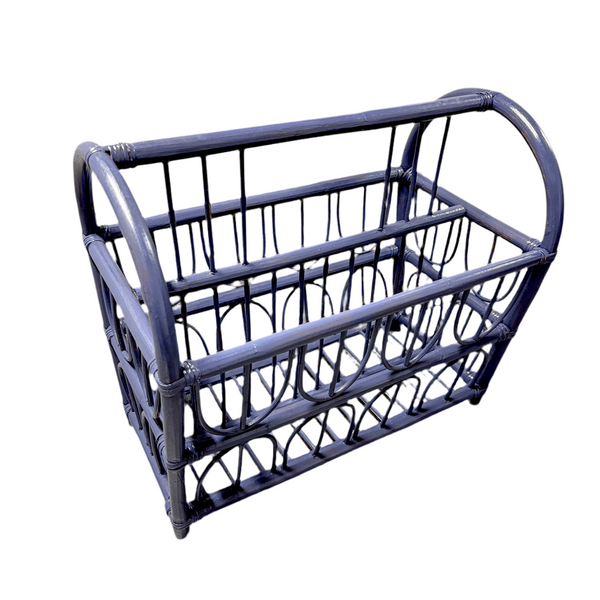 Vintage Painted Blue Magazine Rack