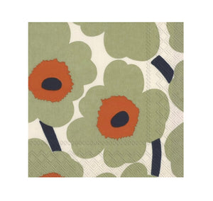 Cocktail Napkins - Marimekko Unikko Cream Orange