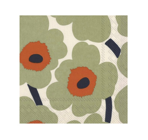 Cocktail Napkins - Marimekko Unikko Cream Orange