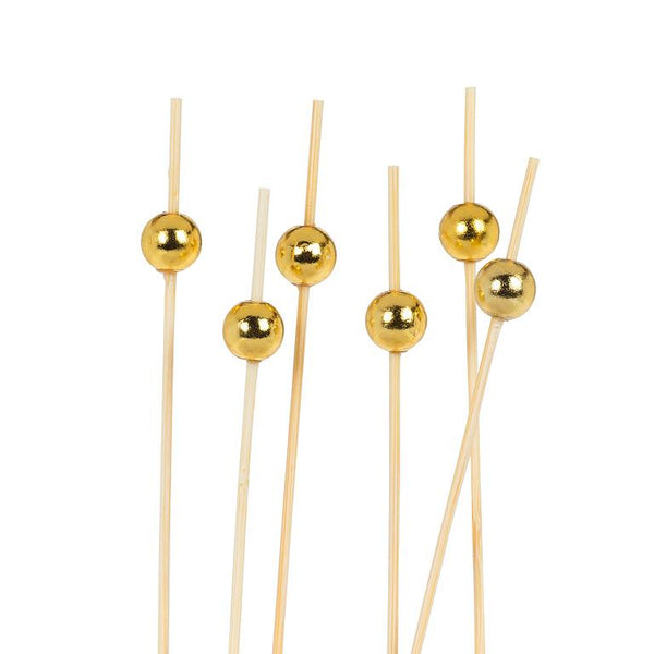 Metallic Gold Ball Picks - 100 Pieces