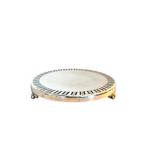 Vintage Round Silver Trivet