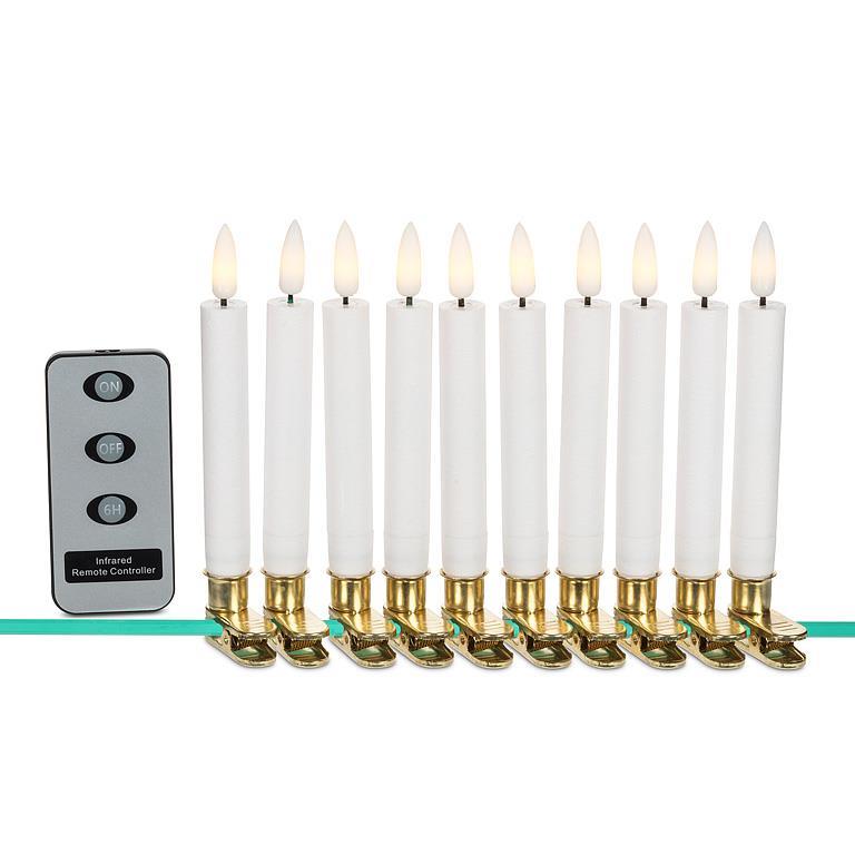 Small LED Tree Candles w/ Remote Set Of 10