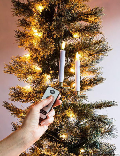 Small LED Tree Candles w/ Remote Set Of 10