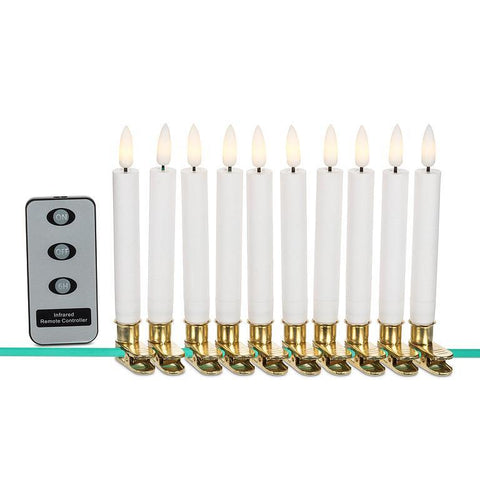 Small LED Tree Candles w/ Remote Set Of 10