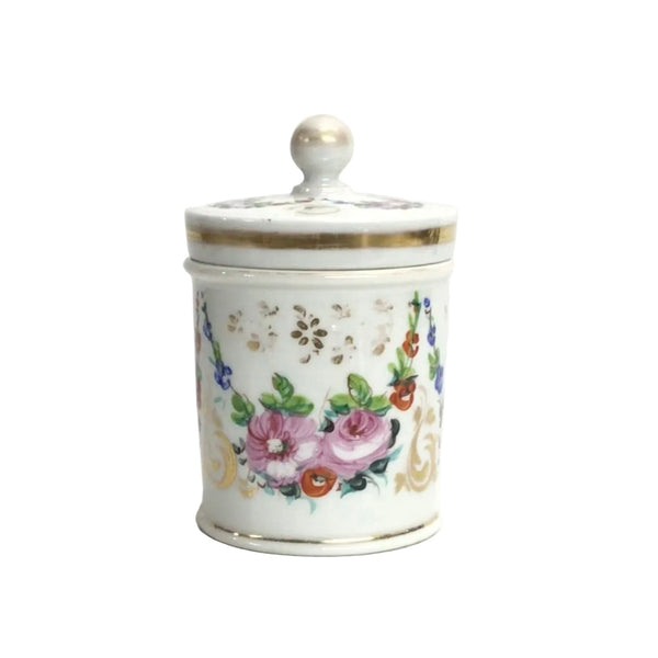 Vintage Floral Porcelain Lidded Jar