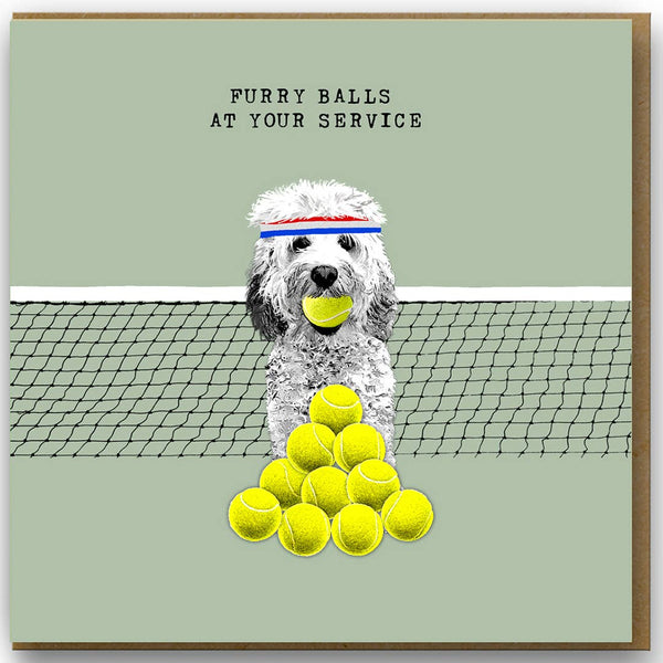 Furry Tennis Balls Card