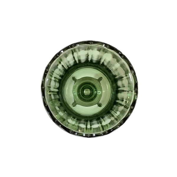 Vintage Green Glass Fluted Pedestal Vase