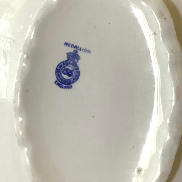 Vintage William Adams Medallion Blue & White Porcelain Covered Casserole Dish