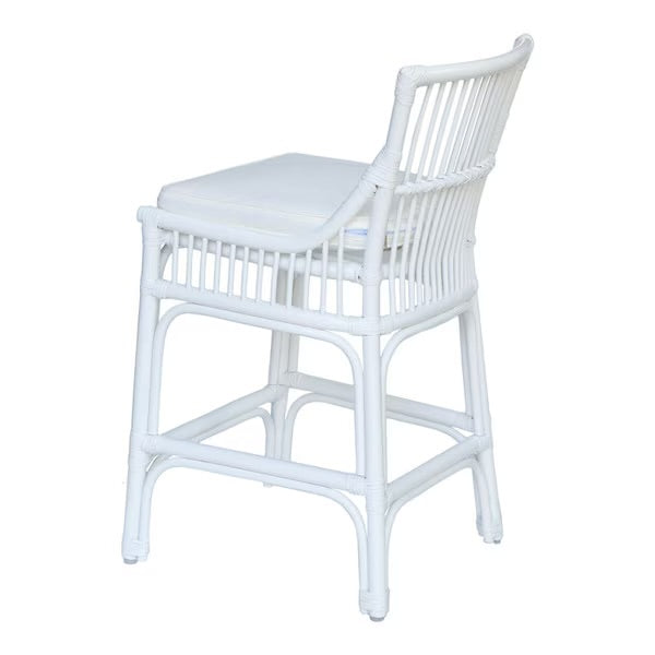 Hampton White Rattan Counter Stool