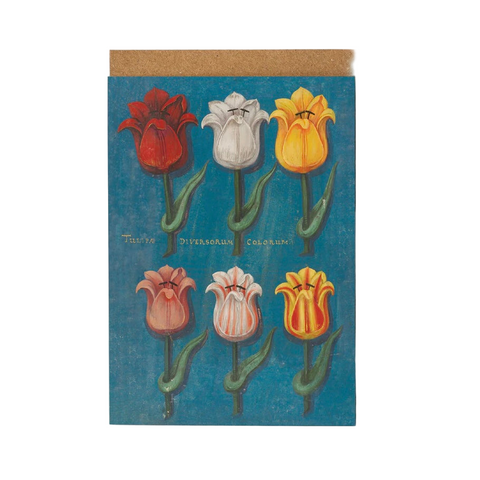 Blue Festival of Flowers Blank Card