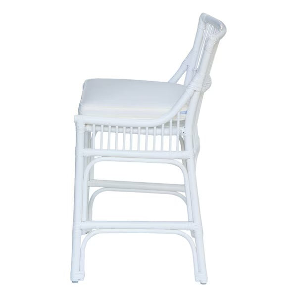 Hampton White Rattan Counter Stool