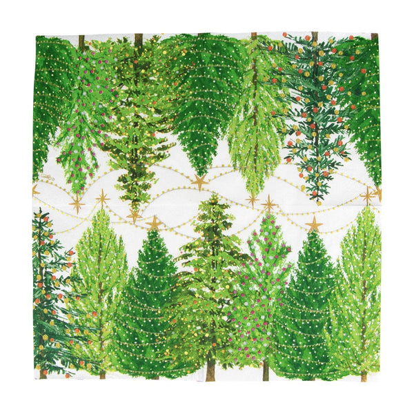 Luncheon Napkins - Christmas Trees With Lights