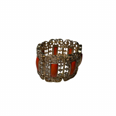 Vintage Orange & Gold Bracelet