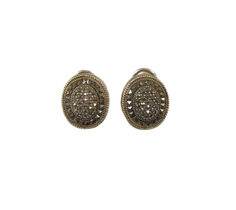 Vintage Marcasite & Silver Drop Earrings
