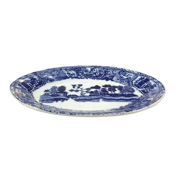 Vintage Blue Willow Oval Platter
