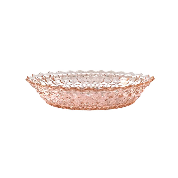 Vintage Pink Pressed Glass Oval Dish