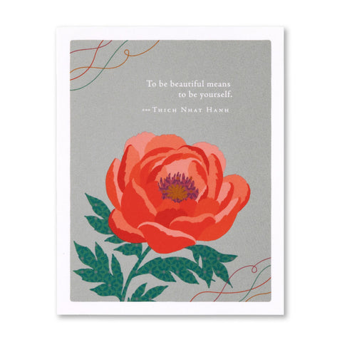 To Be Beautiful Means To Be Yourself Card