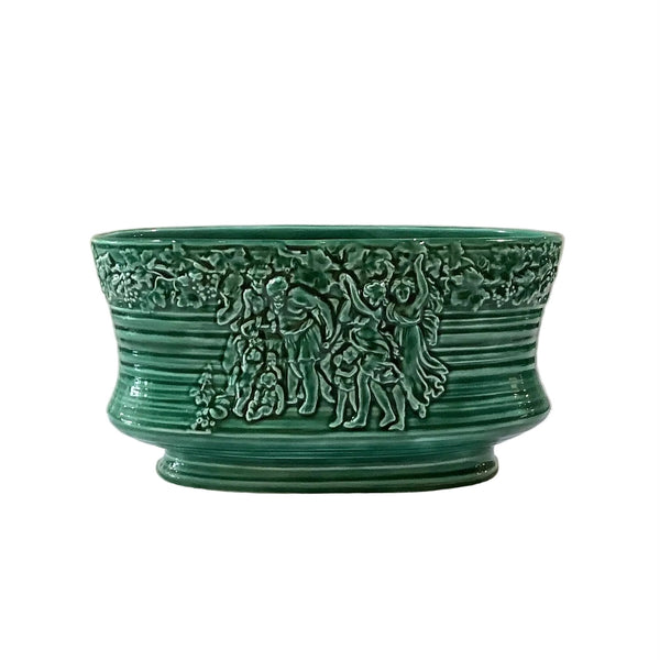 Vintage Sylvac "Bacchanti" Green Pottery Jardiniere/Planter