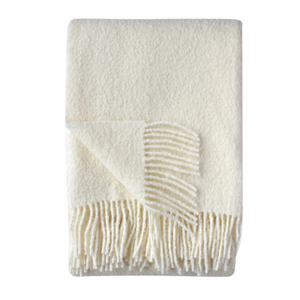 Ivory Boucle Throw