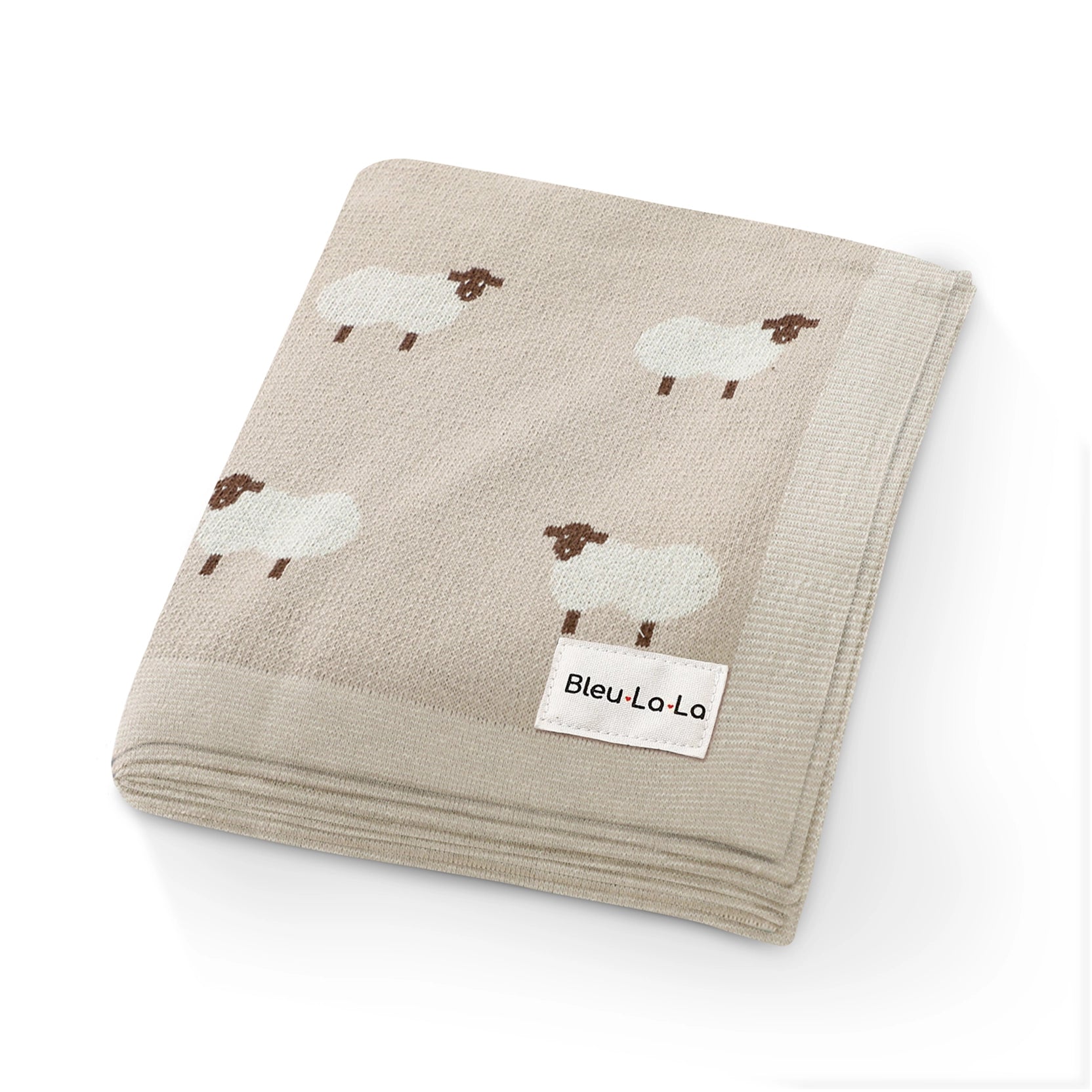 Cotton Receiving Swaddle Baby Blanket - Taupe/Sheep