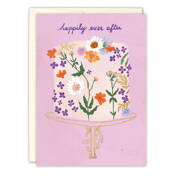 Floral Cake Wedding Card