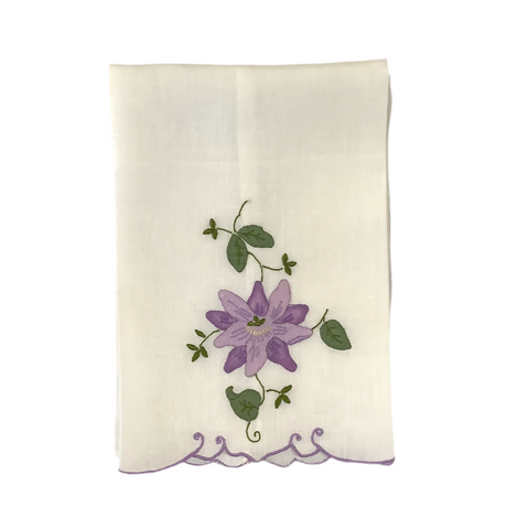 Vintage Purple Floral Guest Towel