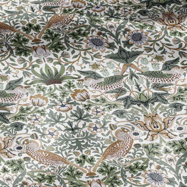 William Morris Strawberry Thief Linen Tablecloth - White