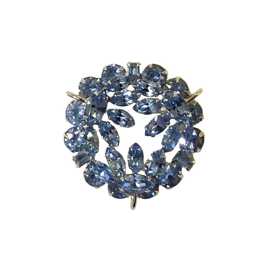 Vintage Pale Blue Rhinestone Brooch