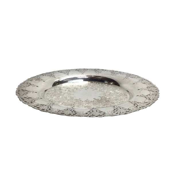 Vintage Round Silver Tray