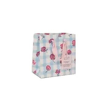Hand Block Printed Gift Bags - Gingham Pink Sorbet