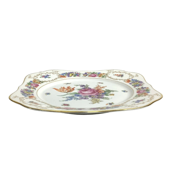 Vintage P. T. Bavaria Tirschenreuth Gold Rimmed Floral Plate