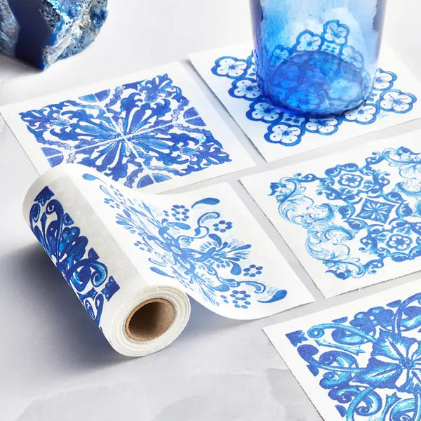 Mediterranean Tile Cotton Dinner Napkins 12 Pieces